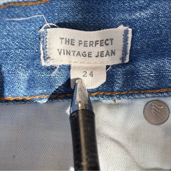 Madewell The Perfect Vintage Jean Size 24 Jeans Medium High Rise Distressed - Picture 7 of 9